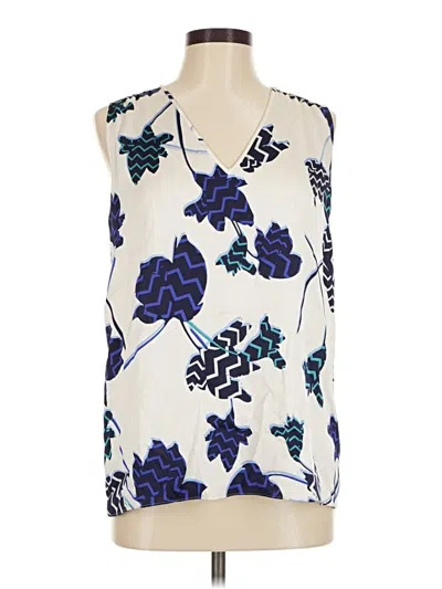 Pre-owned Classiques Entier Sleeveless Silk Top Ivory V-neck Tops
