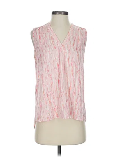 Pre-owned Classiques Entier Sleeveless Silk Top Pink Plunge Neckline Tops