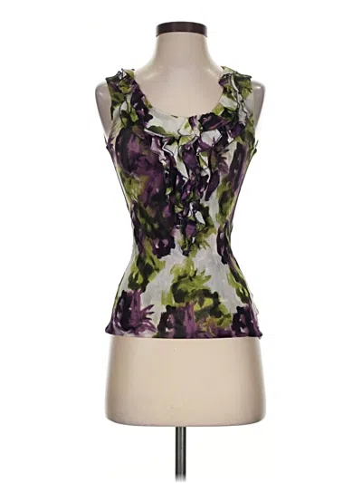 Pre-owned Classiques Entier Sleeveless Silk Top Purple Sweetheart Neckline Tops