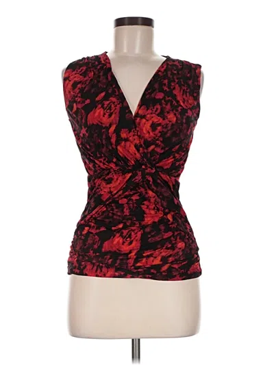 Pre-owned Classiques Entier Sleeveless Silk Top Red Plunge Neckline Tops