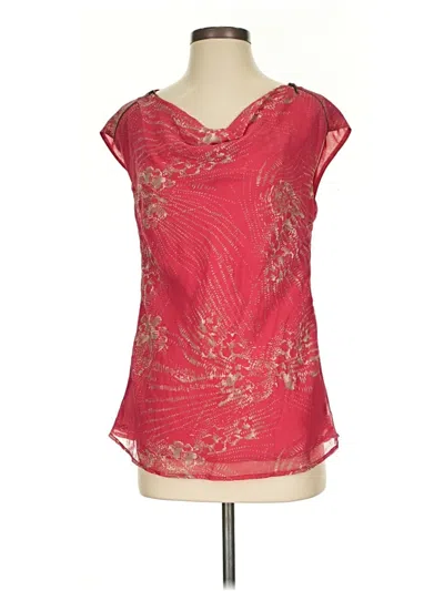 Pre-owned Classiques Entier Sleeveless Silk Top Red V Neck Tops