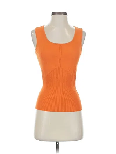 Pre-owned Classiques Entier Sleeveless Top Orange Scoop Neck Tops