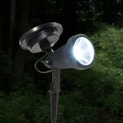 Classy Caps Black Abs Solar Powered Integrated Led Aluminum Spot Light In Black Abs;noir Abs
