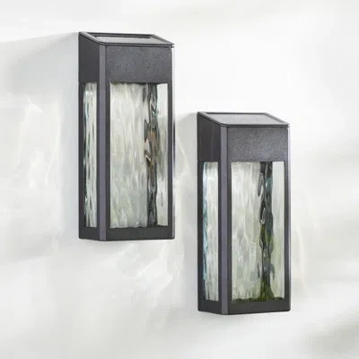 Classy Caps Black Powder Coated Aluminum Solar Powered Integrated Led Metal Deck Light