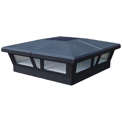 Classy Caps Cambridge 2 3/4" High Black Outdoor Solar Led Post Cap