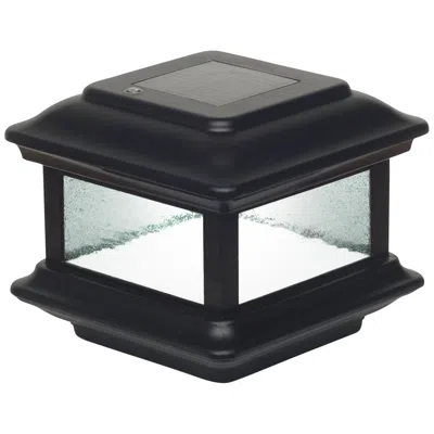 Classy Caps Colonial Black Outdoor 3 1/2" X 3 1/2" Solar Powered Led Post Cap