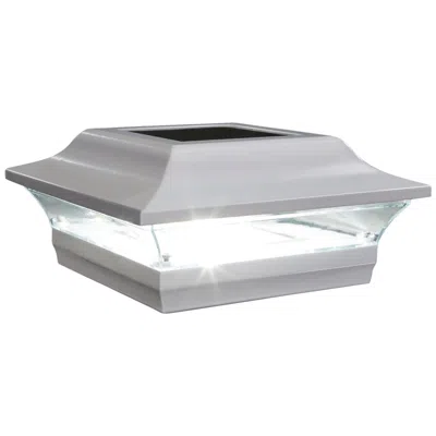Classy Caps Imperial 3 1/4" High White Outdoor Solar Led Post Cap