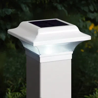 Classy Caps Imperial Aluminum Fence Post Cap Solar Light In Black