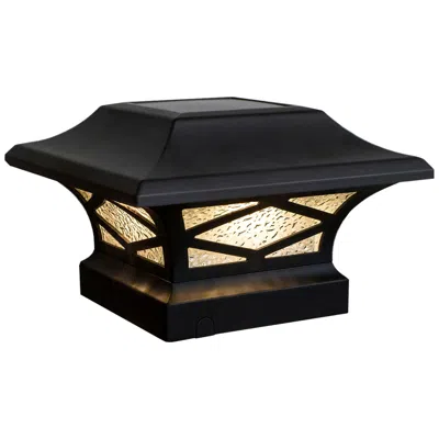 Classy Caps Kingsbridge 4 1/4" High Black Dual Lighted Led Solar Post Cap