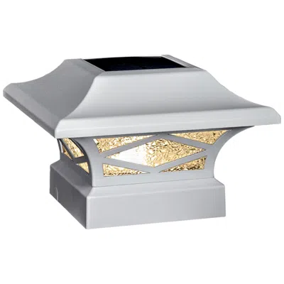 Classy Caps Kingsbridge 4 1/4" High White Dual Lighted Led Solar Post Cap