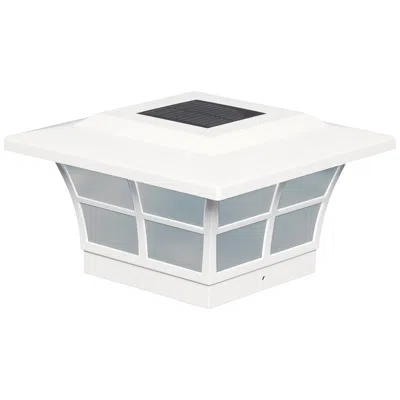 Classy Caps Prestige 5" High White Large Outdoor Solar Led Post Cap