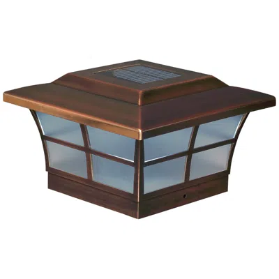 Classy Caps Prestige 5"h Copper Plated Large Outdoor Solar Led Post Cap