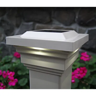 Classy Caps Regal 3 3/4" High Tan Outdoor Solar Led Post Cap