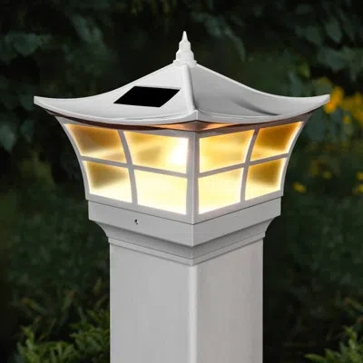 Classy Caps Solar Ambience Led Fence Post Cap In White Pvc