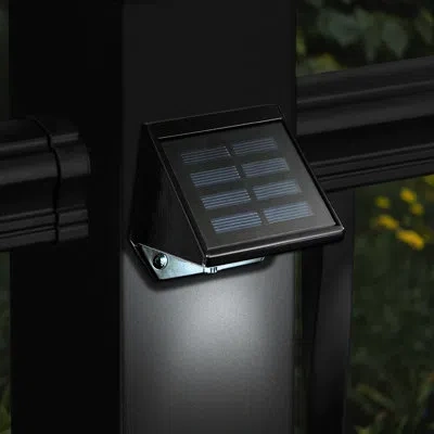Classy Caps Solar Powered  Integrated Led Deck Light In Black
