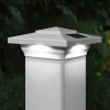 Classy Caps White Solar Powered Integrated Led Fence Post Cap Light