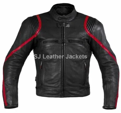 Pre-owned Classyak Fashion Motorcycle Real Leather Stylish Jacket In Black