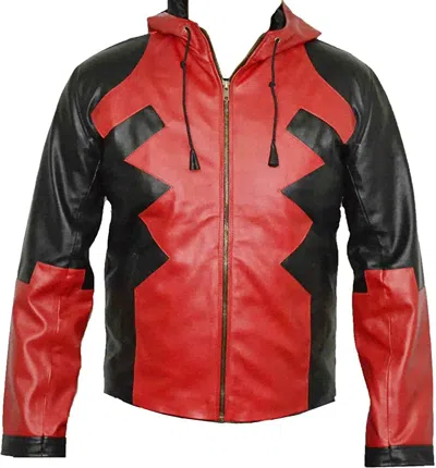Pre-owned Classyak Faux Leather Jacket W Hoodie Ver 2 In Black And Red