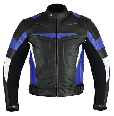 Pre-owned Classyak Men's Motorcycle Real Leather Jacket With Ce Apporved Internal Protecti In Cow Black