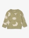 CLAUDE & CO. CLAUDE & CO GREEN MOON CREWNECK ORGANIC-COTTON KNITTED JUMPER 6 MONTHS - 5 YEARS