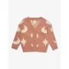 CLAUDE & CO. CLAUDE & CO RUSSET MOON-PATTERN ORGANIC-COTTON CARDIGAN 6 MONTHS-5 YEARS