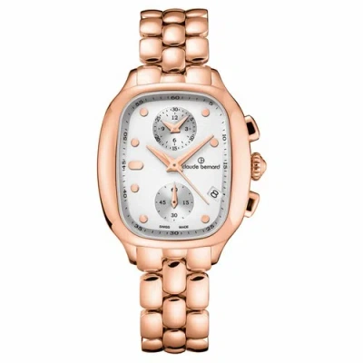 Pre-owned Claude Bernard 10800 37rm Air Women's Dress Code Silver-tone Quartz Watch