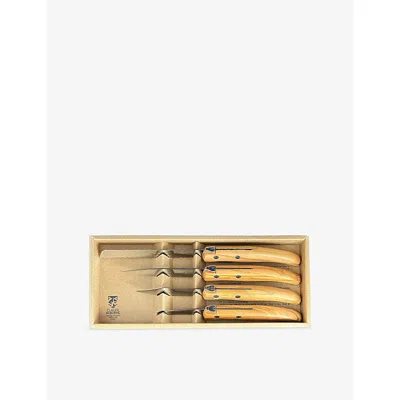 Claude Dozorme Berlingot Petite Cuisine Knives Set Of Four In Brown