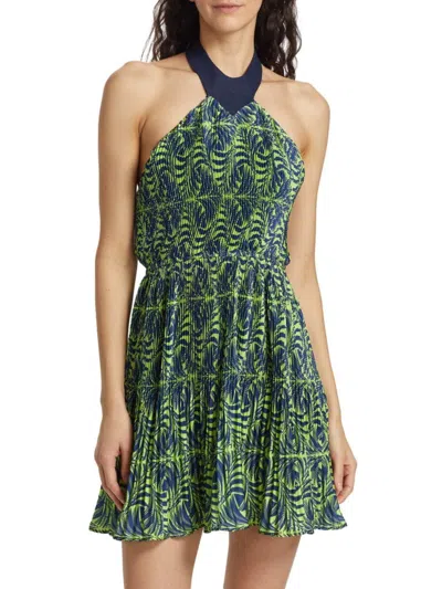 Claude Kameni Women's Kamia Printed Minidress In Sage Navy