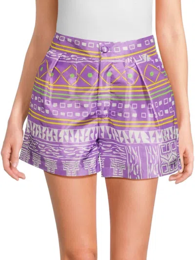 Claude Kameni Women's Lailani Printed Pleated Shorts In Multi