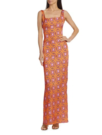 Claude Kameni Women's Priyagold Maxi Dress In Orange Multi