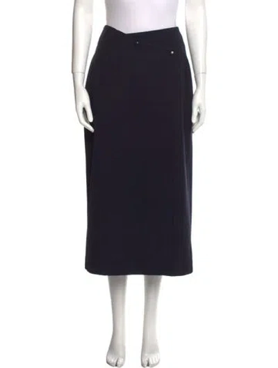 Pre-owned Claude Montana 1980's Midi Length Skirt In Blue