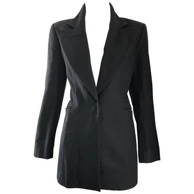 Pre-owned Claude Montana 1990s  Black Virgin Wool Avant Garde Size 38 Vintage 90s Blazer