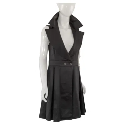 Pre-owned Claude Montana Black Cocktail Dress Size 10 Little Black Dress Sleeveless