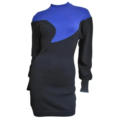 Pre-owned Claude Montana Color Block Dress In Black