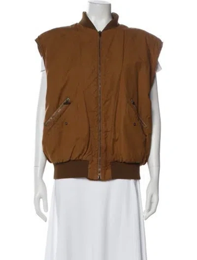 Pre-owned Claude Montana Colorblock Pattern Vest In Brown