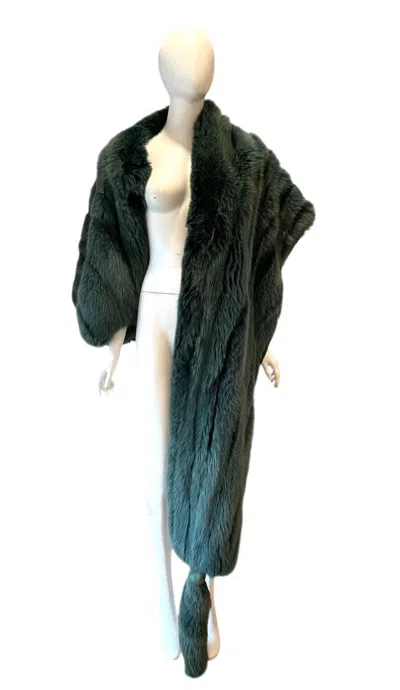 Pre-owned Claude Montana F/w 1983  Green Fox Stole Large