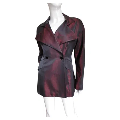 Pre-owned Claude Montana Iridescent Silk Jacket In Black