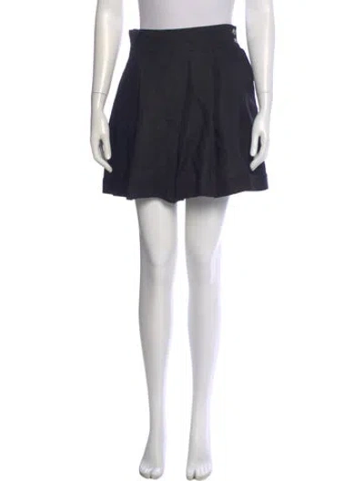 Pre-owned Claude Montana Linen Mini Shorts In Blue