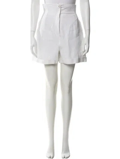 Pre-owned Claude Montana Linen Mini Shorts In Neutral
