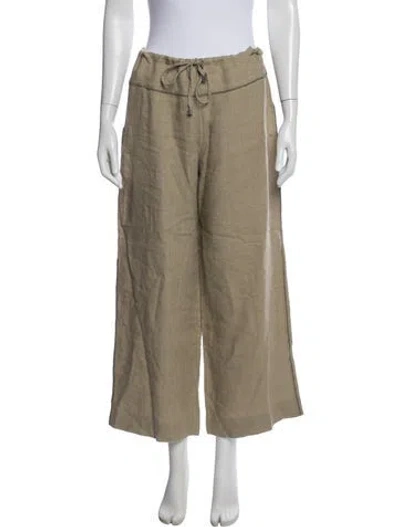 Pre-owned Claude Montana Linen Wide Leg Pants In Neutral