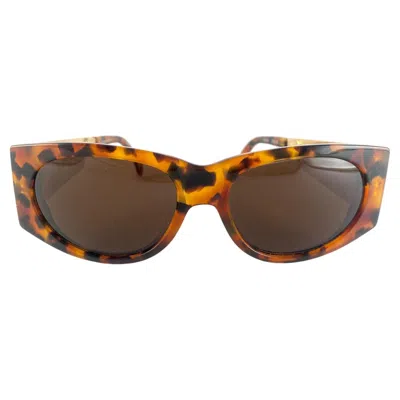 Pre-owned Claude Montana Mint Vintage Montana 5584 Tortoise & Gold Handmade In France Sunglasses 1980's In Brown
