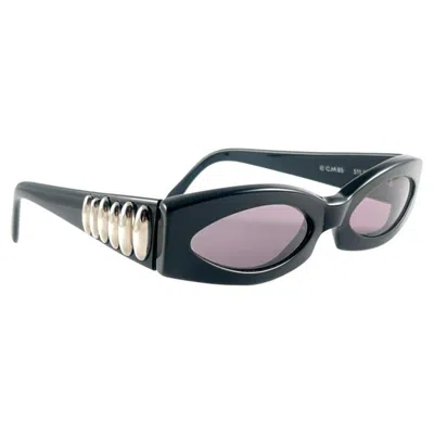 Pre-owned Claude Montana New Vintage Montana 511 Black Rectangular Handmade France 90's Sunglasses
