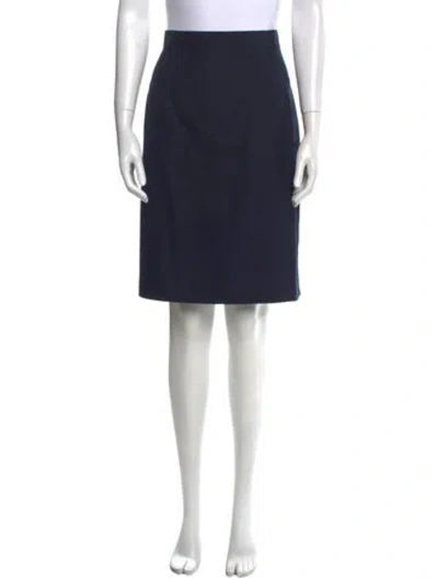 Pre-owned Claude Montana Ruffle Embellishment Knee-length Skirt In Blue