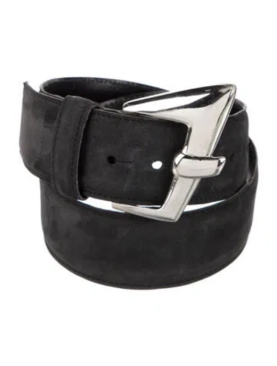 Pre-owned Claude Montana Suede Waist Belt In Black