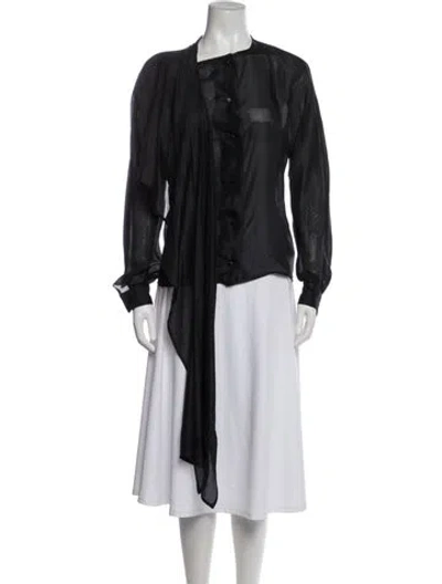 Pre-owned Claude Montana Vintage 1980's Blouse In Black