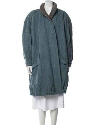 Pre-owned Claude Montana Vintage 1980's Coat In Blue