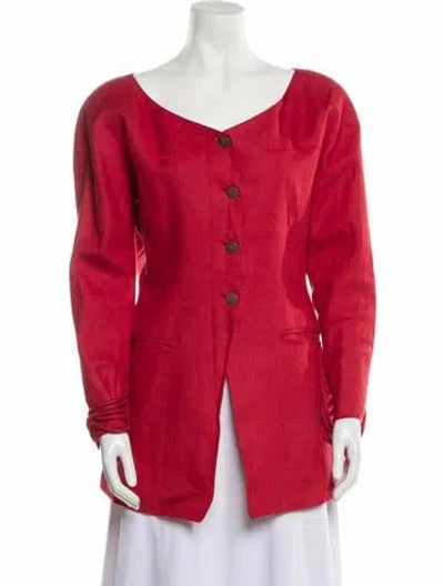 Pre-owned Claude Montana Vintage 1980's Evening Jacket In Red