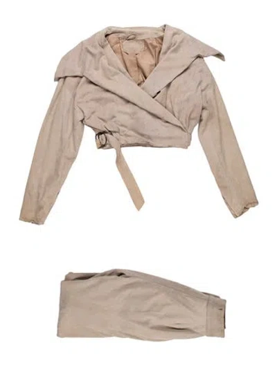 Pre-owned Claude Montana Vintage 1980's Pant Set In Neutrals