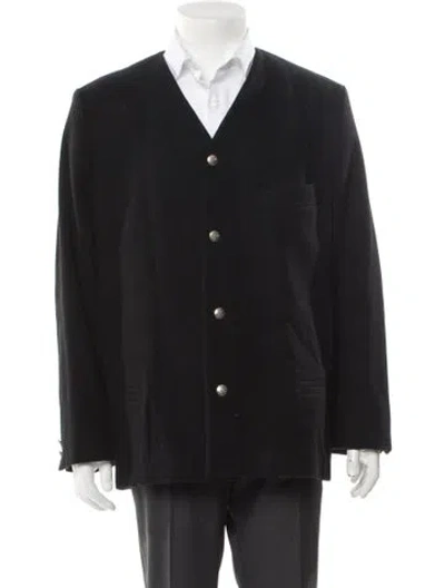 Pre-owned Claude Montana Vintage 1980's Peacoat In Black