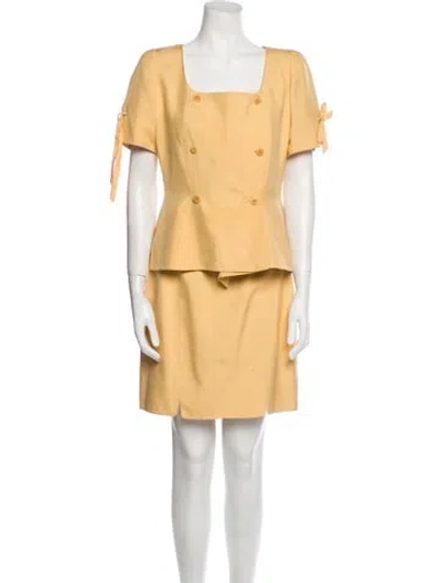 Pre-owned Claude Montana Vintage 1980's Skirt Suit In Yellow